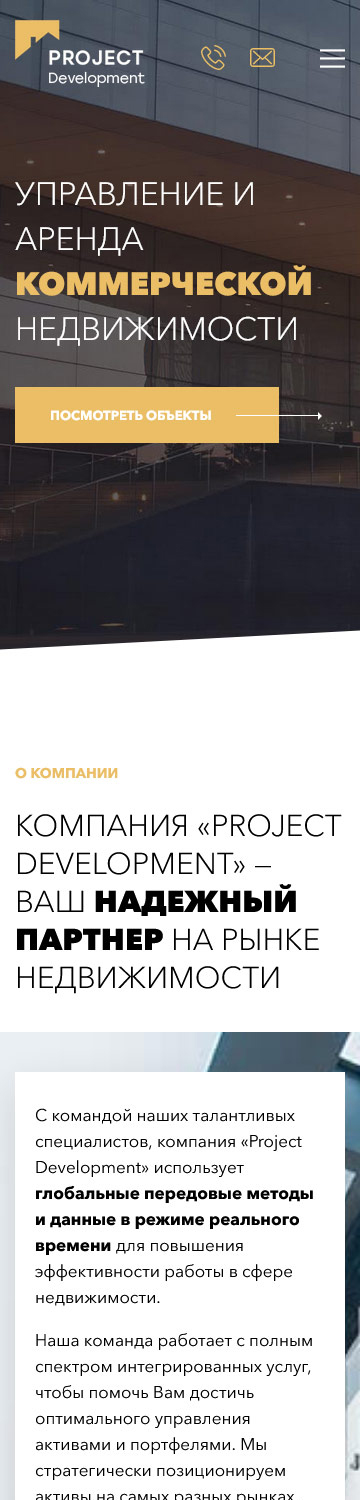 Сайт компании «Project Development»